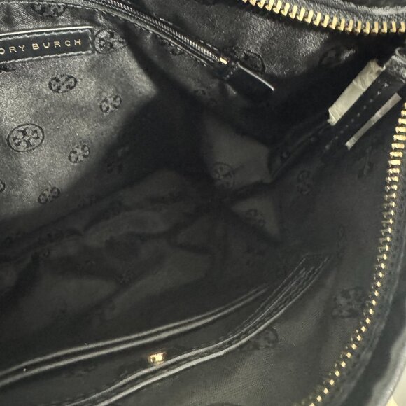 Authentic TORY BURCH Black Nylon Leather Shoulder Bag - Picture 12 of 15